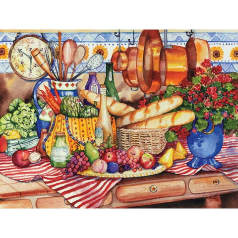 French Kitchen Gold Ornate Wood Framed Art Print with Double Matting by McKenna, Kathleen Parr