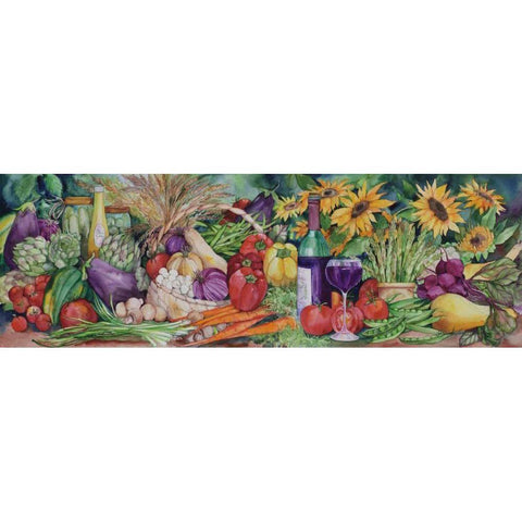 Vegetable Medley Black Modern Wood Framed Art Print with Double Matting by McKenna, Kathleen Parr