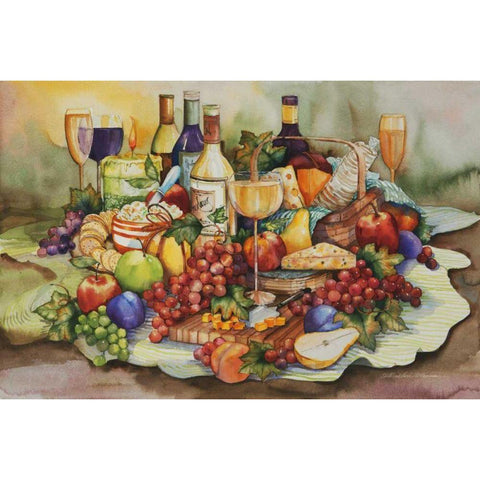 Wine Tastings Black Modern Wood Framed Art Print by McKenna, Kathleen Parr