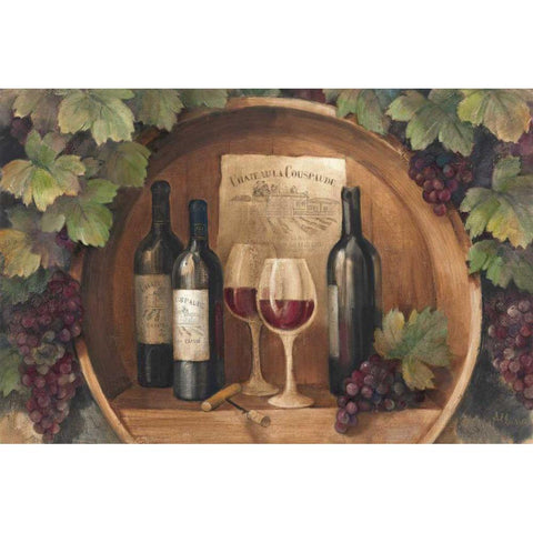 At the Winery - Wag Black Modern Wood Framed Art Print with Double Matting by Hristova, Albena