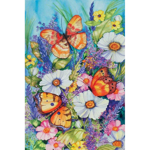 Butterfly Garden Gold Ornate Wood Framed Art Print with Double Matting by McKenna, Kathleen Parr