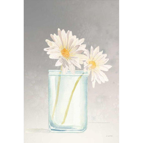 Tranquil Blossoms IV White Modern Wood Framed Art Print by Wiens, James