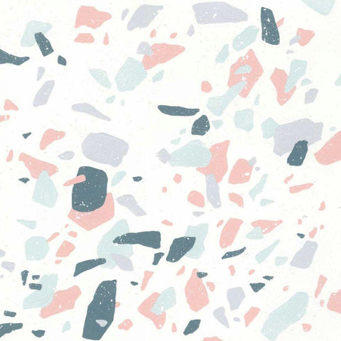 Terrazzo II White Modern Wood Framed Art Print with Double Matting by Hershey, Moira