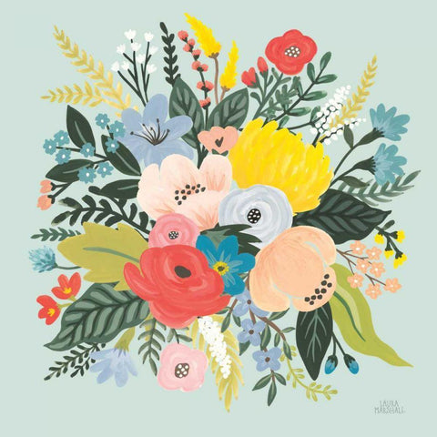 Wild Garden V Black Modern Wood Framed Art Print with Double Matting by Marshall, Laura