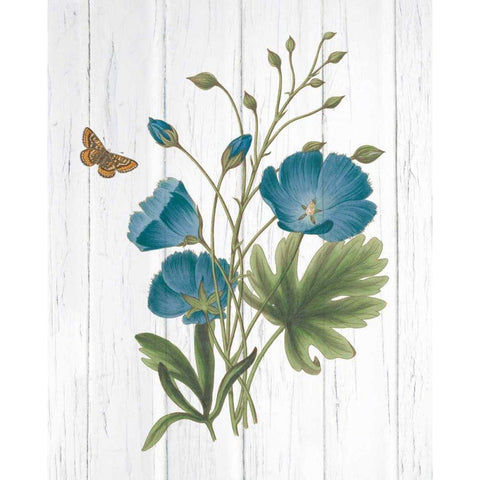 Botanical Bouquet on Wood III White Modern Wood Framed Art Print by Wild Apple Portfolio