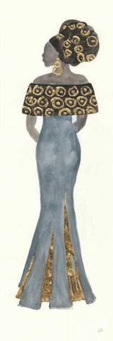 Global Fashion IV Black Ornate Wood Framed Art Print with Double Matting by Paschke, Chris