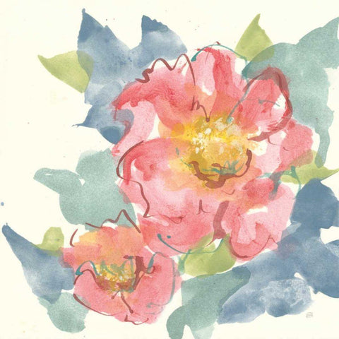 Peony in the Pink II White Modern Wood Framed Art Print by Paschke, Chris