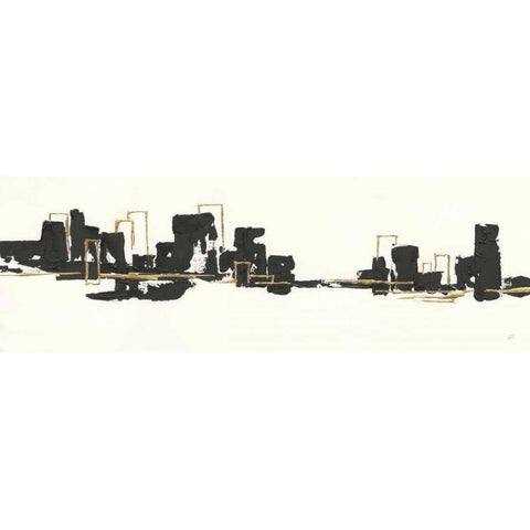 Gilded City II Black Modern Wood Framed Art Print by Paschke, Chris