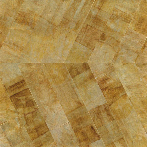 Gilded Herringbone II Gold Ornate Wood Framed Art Print with Double Matting by Paschke, Chris