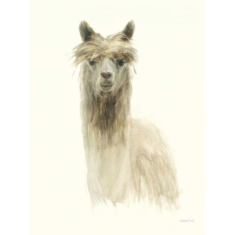 Classic Llamas I Gold Ornate Wood Framed Art Print with Double Matting by Nai, Danhui