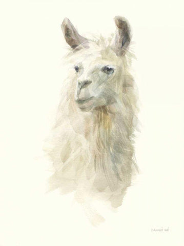 Classic Llamas II Black Ornate Wood Framed Art Print with Double Matting by Nai, Danhui