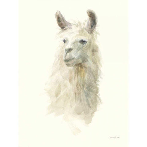 Classic Llamas II Black Modern Wood Framed Art Print with Double Matting by Nai, Danhui