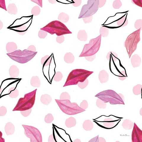 Think Pink Pattern III White Modern Wood Framed Art Print by Zaman, Farida