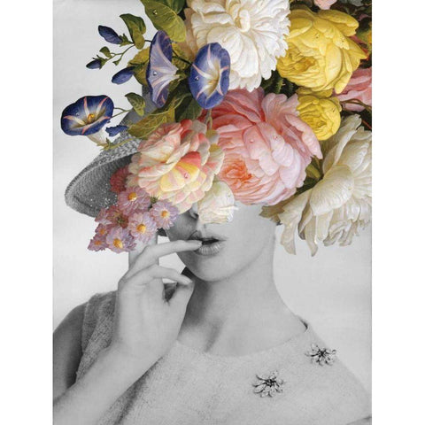 Garden Party I Gold Ornate Wood Framed Art Print with Double Matting by Wild Apple Portfolio