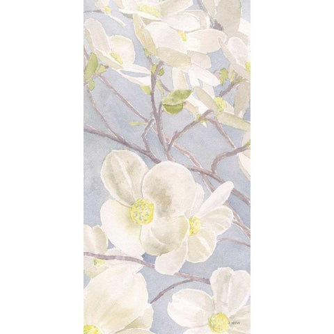 Breezy Blossoms I White Modern Wood Framed Art Print by Wiens, James