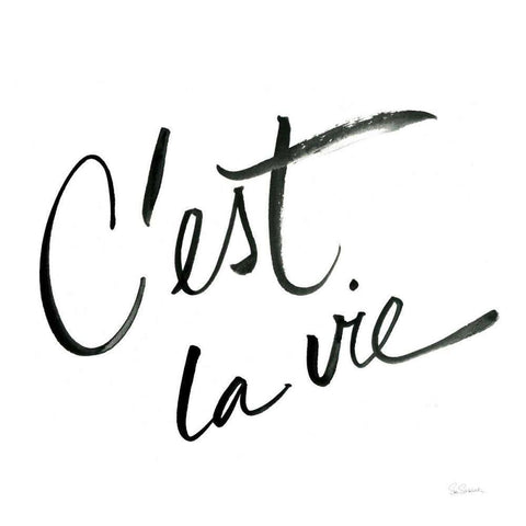 Cest La Vie Black Modern Wood Framed Art Print with Double Matting by Schlabach, Sue