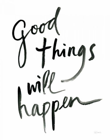 Good Things Will Happen White Modern Wood Framed Art Print with Double Matting by Schlabach, Sue