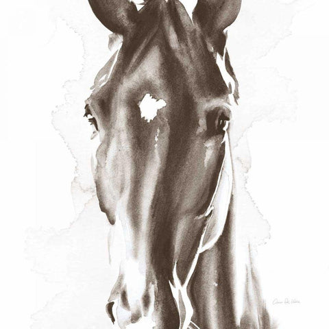 Le Cheval Noir Brown Crop White Modern Wood Framed Art Print by Valle, Aimee Del