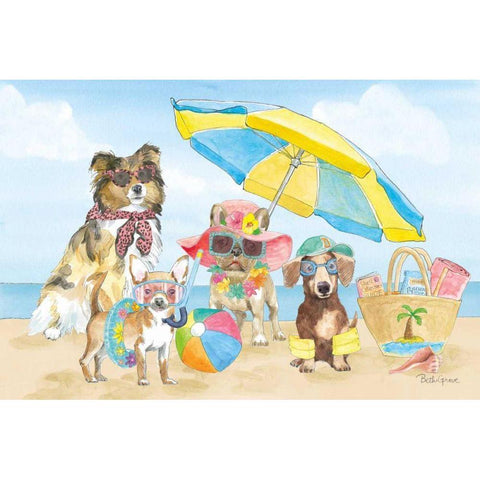 Summer Paws I Gold Ornate Wood Framed Art Print with Double Matting by Grove, Beth