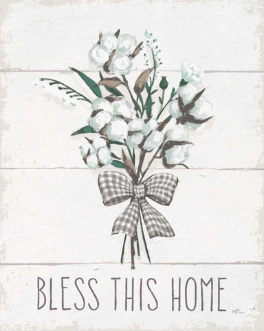 Blessed II Black Bow Black Ornate Wood Framed Art Print with Double Matting by Penner, Janelle