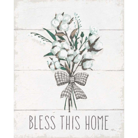 Blessed II Black Bow White Modern Wood Framed Art Print by Penner, Janelle