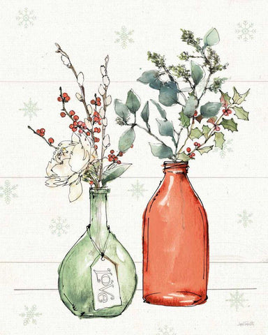 Modern Farmhouse III Christmas White Modern Wood Framed Art Print with Double Matting by Tavoletti, Anne