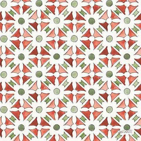 Modern Farmhouse Pattern IIA Christmas White Modern Wood Framed Art Print with Double Matting by Tavoletti, Anne