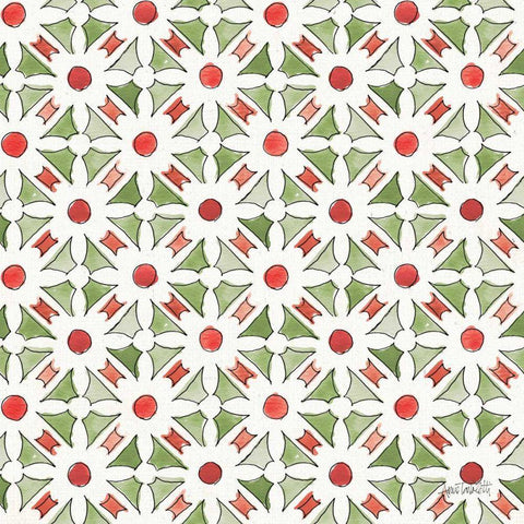 Modern Farmhouse Pattern IIB Christmas White Modern Wood Framed Art Print by Tavoletti, Anne