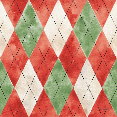Modern Farmhouse Pattern VII Christmas Black Ornate Wood Framed Art Print with Double Matting by Tavoletti, Anne