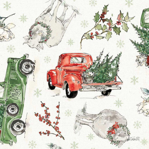 Modern Farmhouse Pattern IX Christmas White Modern Wood Framed Art Print by Tavoletti, Anne