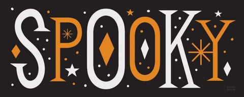 Festive Fright Spooky White Modern Wood Framed Art Print with Double Matting by Mullan, Michael