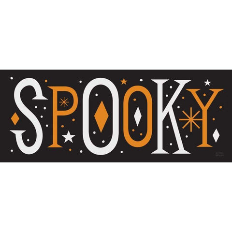 Festive Fright Spooky Black Modern Wood Framed Art Print by Mullan, Michael