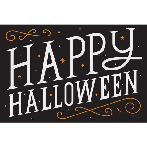 Festive Fright I Black Modern Wood Framed Art Print by Mullan, Michael