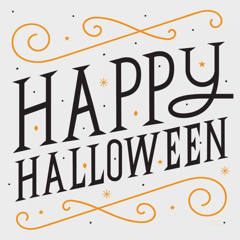 Festive Fright II White Modern Wood Framed Art Print with Double Matting by Mullan, Michael