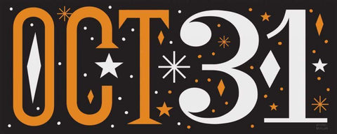 Festive Fright October 31 III Black Ornate Wood Framed Art Print with Double Matting by Mullan, Michael