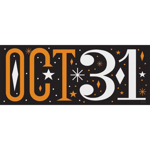 Festive Fright October 31 III Black Modern Wood Framed Art Print by Mullan, Michael