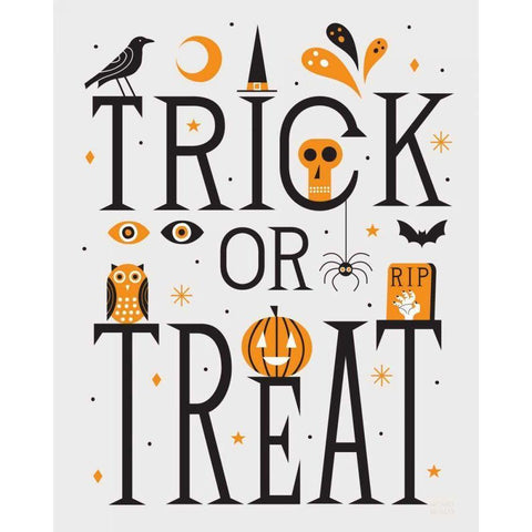 Festive Fright Trick or Treat I Gold Ornate Wood Framed Art Print with Double Matting by Mullan, Michael