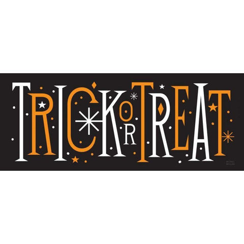 Festive Fright Trick or Treat III White Modern Wood Framed Art Print by Mullan, Michael