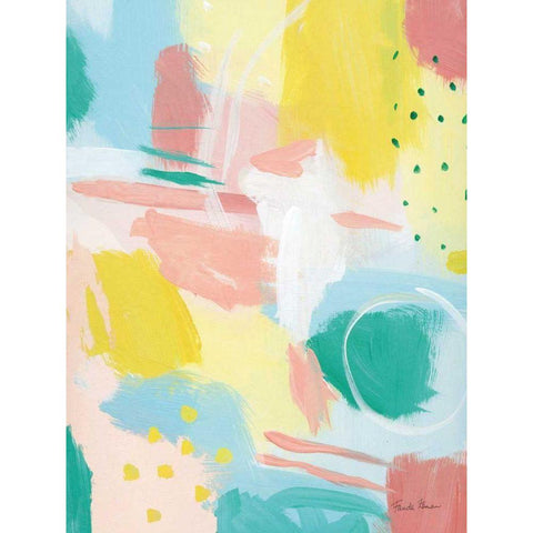 Fresh Face Abstract II Black Modern Wood Framed Art Print by Zaman, Farida