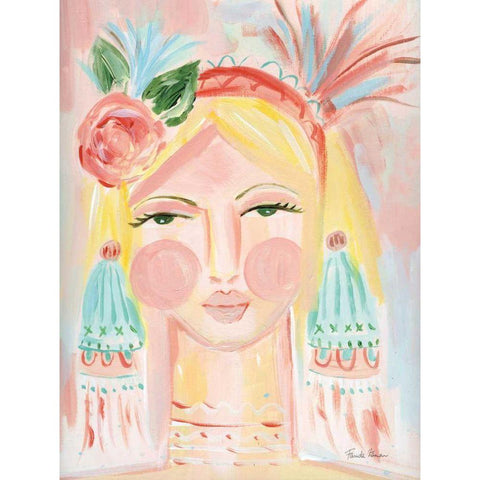 Fresh Face II White Modern Wood Framed Art Print by Zaman, Farida