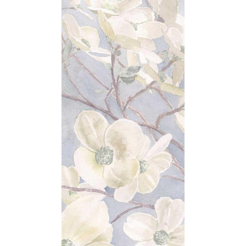 Breezy Blossoms I Sage White Modern Wood Framed Art Print by Wiens, James