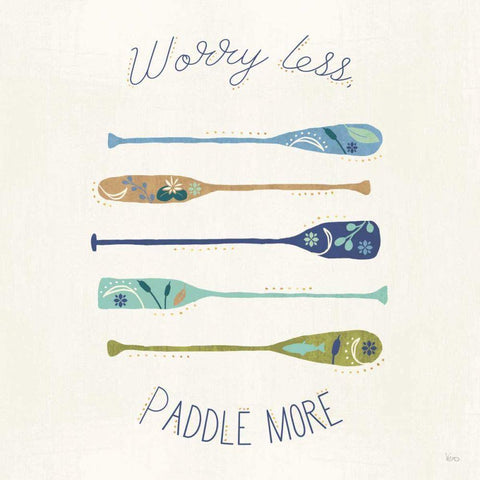 Otomi Lake VII Paddles Gold Ornate Wood Framed Art Print with Double Matting by Charron, Veronique