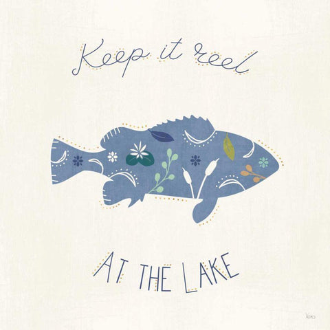 Otomi Lake IXB White Modern Wood Framed Art Print with Double Matting by Charron, Veronique