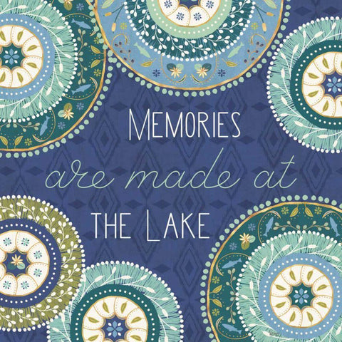 Otomi Lake XV Black Ornate Wood Framed Art Print with Double Matting by Charron, Veronique