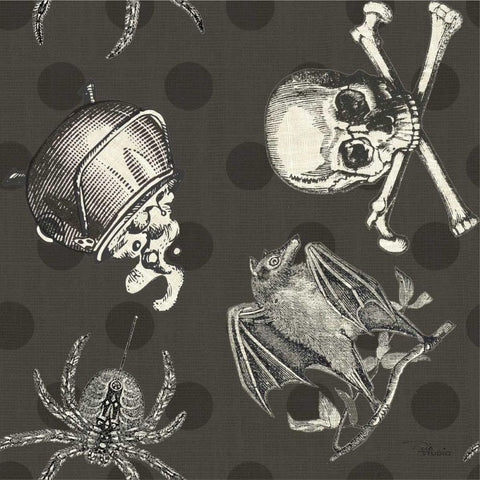 Be Scary Pattern IC Black Ornate Wood Framed Art Print with Double Matting by Pela Studio
