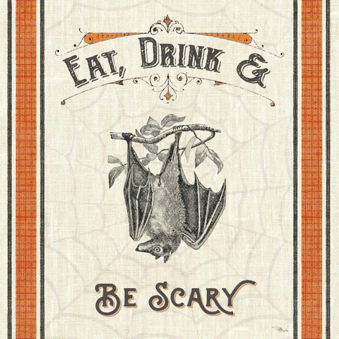 Be Scary IV Black Modern Wood Framed Art Print with Double Matting by Pela Studio
