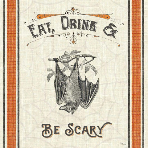 Be Scary IV Black Ornate Wood Framed Art Print with Double Matting by Pela Studio