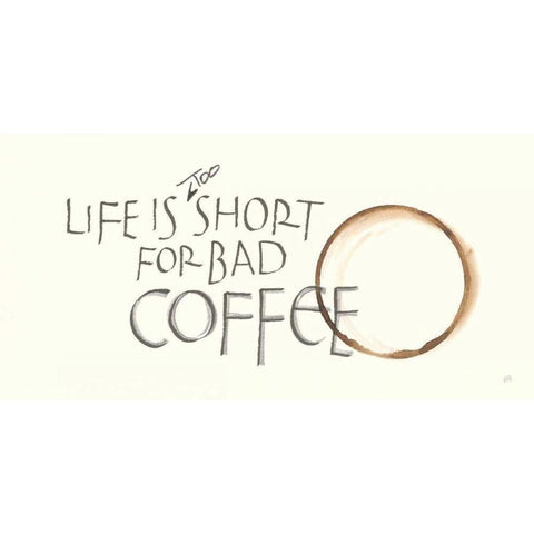 Coffee Sayings I Black Modern Wood Framed Art Print with Double Matting by Paschke, Chris