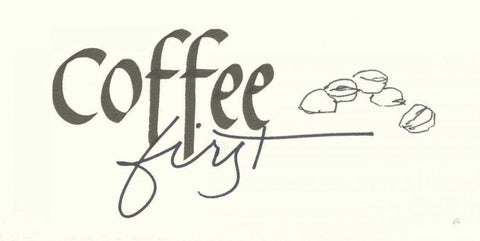 Coffee Sayings III White Modern Wood Framed Art Print with Double Matting by Paschke, Chris