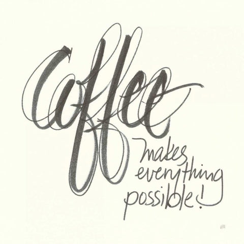 Coffee Sayings IV White Modern Wood Framed Art Print by Paschke, Chris